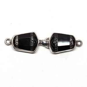 Black and Silver Sterling Silver Hook Clasp