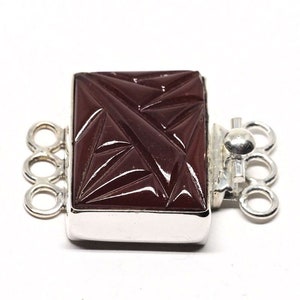 Sterling Silver Vintage Glass Box Clasp