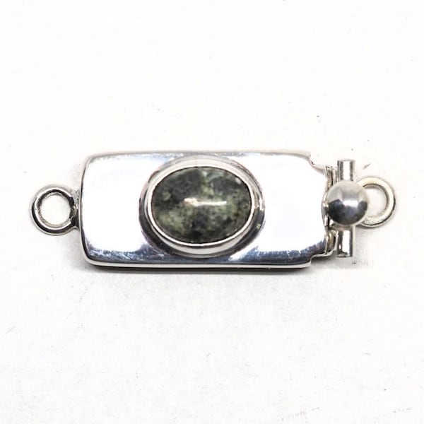 Zebra Jasper Sterling Silver Box Clasp