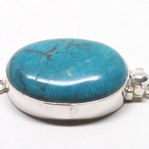 Turquoise Box Clasp Sterling Silver Large