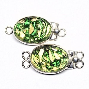 Sterling Silver Green Tendril Box Clasp