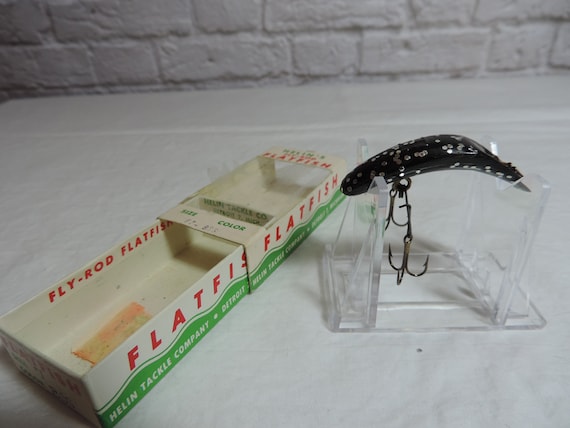 Vintage Helin's Fly Rod Flatfish F7 BSS Black Silver Speckle 
