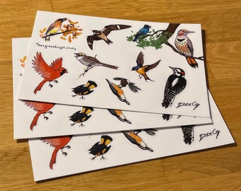 Tree birds - vinyl sticker sheet set