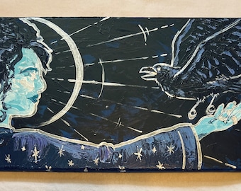 Mother of Stars - acrylic night goddess painting