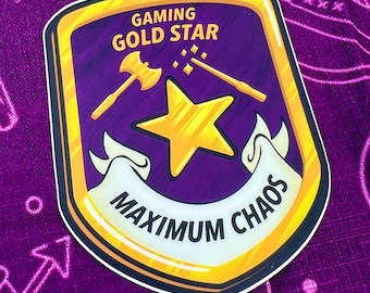 Maximum Chaos - Gaming Gold Star individual sticker