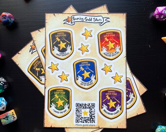 Gaming Gold Star Stickers