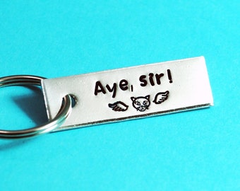Aye Sir! - Mini Keychain - Inspired by Happy from Fairy Tail