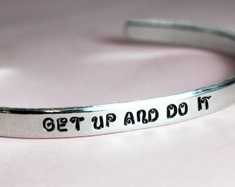 Get Up And Do It - Adjustable Skinny Aluminum Bracelet