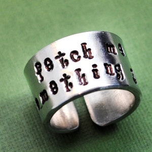 Custom Handstamped Wide Ring . YOUR Ring, Customizable, Adjustable, in Your Choice of Metal .