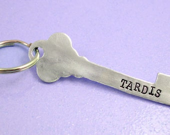 Custom Hand Stamped Keychain, Key Shaped . Bright Aluminum, or choose any other metal . Personalized with Your Customized Quote