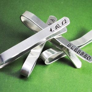 Fermacravatta personalizzabile - robusto alluminio - fatto a mano e Handstamped con tutto quello che vuoi!