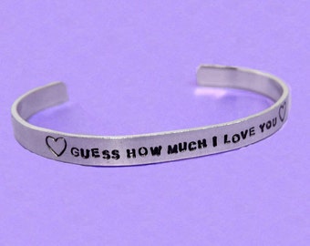 Hand Stamped Custom Double Sided Cuff Bracelet, Personalized Message, Choice of Metal