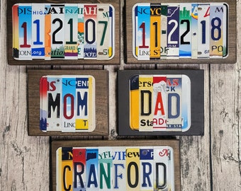 Custom License Plate Sign - 10 year anniversary gift , birthday gift for husband . Be a cool gift giver! real license plates