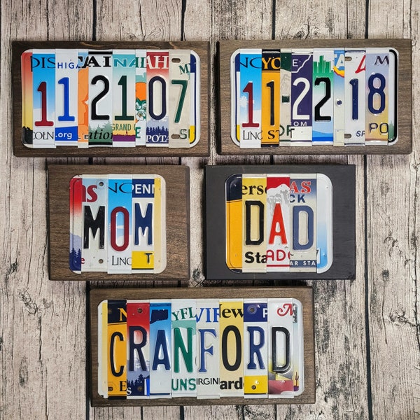 Custom License Plate Sign - 10 year anniversary gift , birthday gift for husband . Be a cool gift giver! real license plates