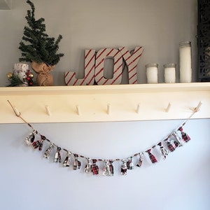 Christmas Fabric Garland - Plaid Scrap Tie Holiday Decor