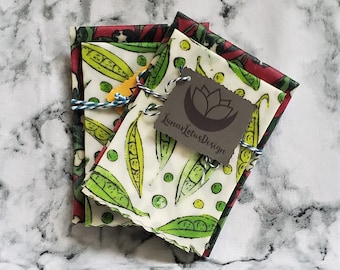 Beeswax Food Wraps, 2 pack, High Quality Eco Friendly Food Wrap, Natural and Reusable, Zero Waste Food Storage