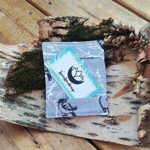 Monedero de tela de aves: titular de la tarjeta de visita, tarjetas de regalo, tarjetas de identificación, tarjetas de crédito, billetera plegable, billetera de tela para mujer, organización de monedero