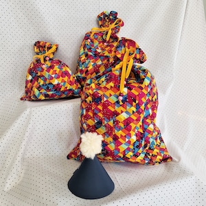 Wiederverwendbare Geschenktasche, Bunte Party Geschenktasche, Zero Waste Geschenkverpackung, Stoff Geschenktasche, bunte wiederverwendbare Geschenktasche