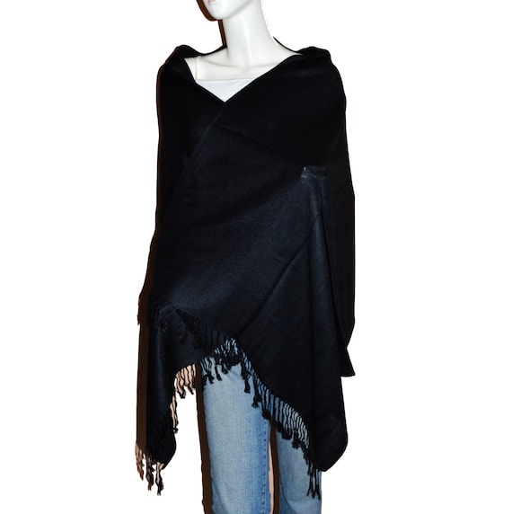 New Worm Winter Solid Color Acrylic Unisex Scarf with Tassels