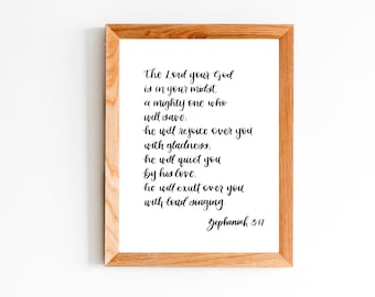 8x10 inch Zephaniah 3:17