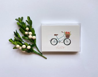 Set of 5 Cards || Bike with flowers