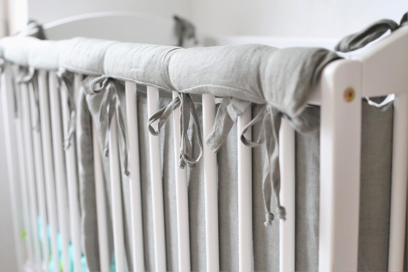 Crib Rail Cover With Padding Natural Teething Guard Etsy