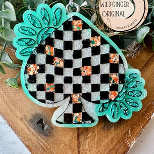 Made to Order Checkered Spade Freshie | Western Freshie | Freshies | Car Freshener | Air Freshener