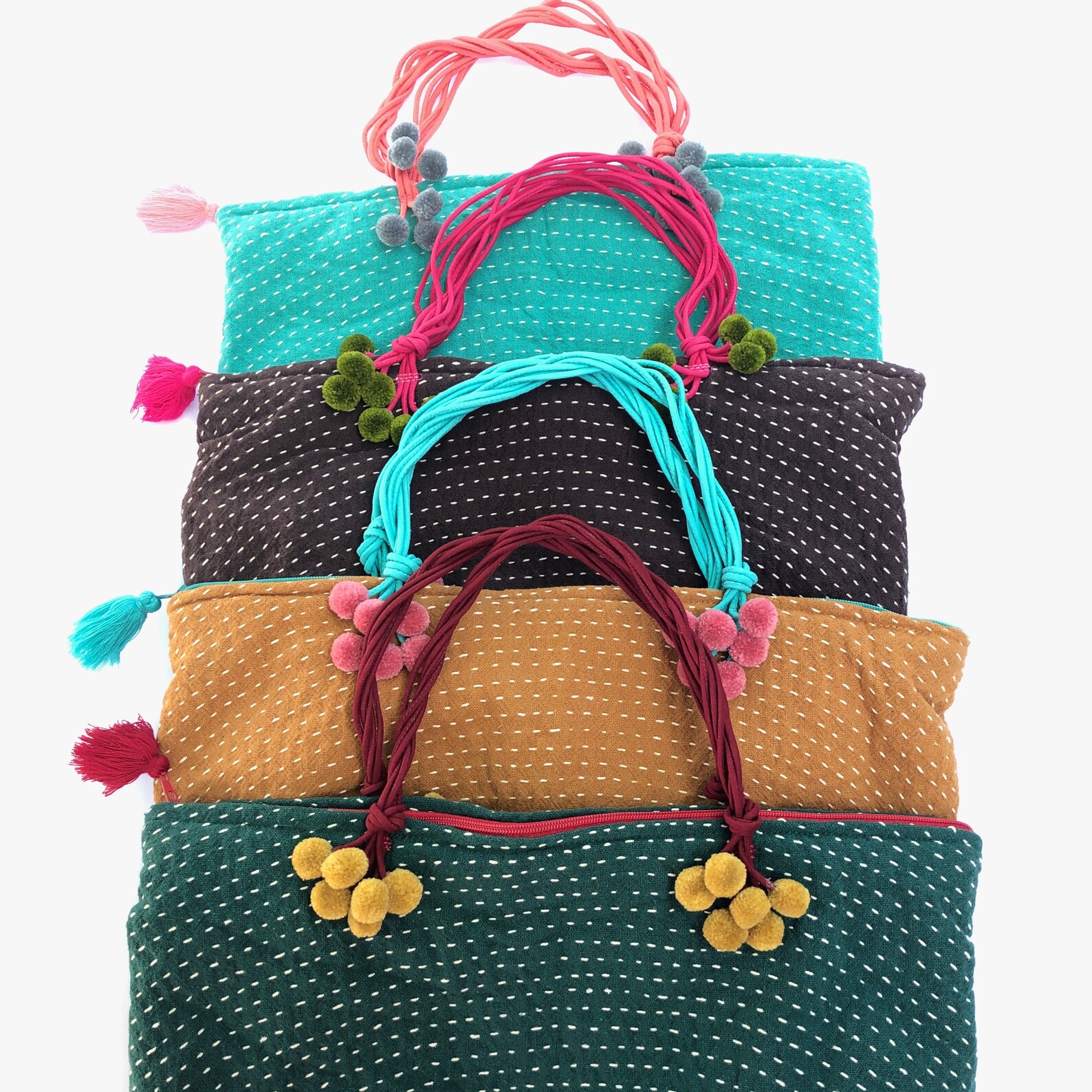 Handcrafted Bag with Hand Stitched Detail Over Entire Exterior Etsy