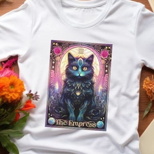 The Empress Cat Tarot Card Shirt, The Empress Shirt, Halloween Tarot Card Shirt, Cat Shirt, Mystical Tarot Shirt, Cute Halloween Shirt