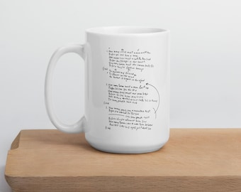 Blowin&#39; in the Wind Handwritten Lyric Mug – Bob Dylan Inspired Gift