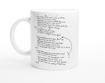 Blowin' in the Wind / Bob Dylan Handwritten Lyric Mug