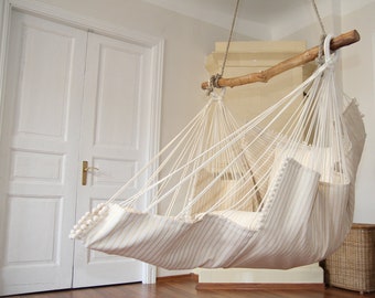 Hammock chair beige with stripes