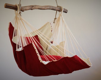 Hammock chair red/white