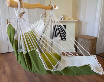 Hammock chair green/white