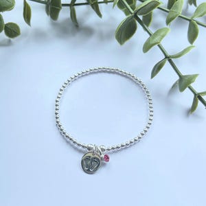 Baby Feet Charm Bracelet - Sterling Silver - Baby shower gift