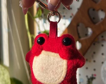 Pixie Mushroom Pocket Frog Weighted Plush Keychain