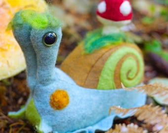 Milo the Weighted Magical Forest Felt Snail