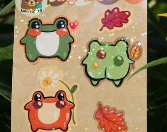 Cute Frog Sticker Sheet - Twig & Friends Journal Stickers