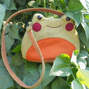 Lily the Frog Princess - Handmade Wool Felt Purse