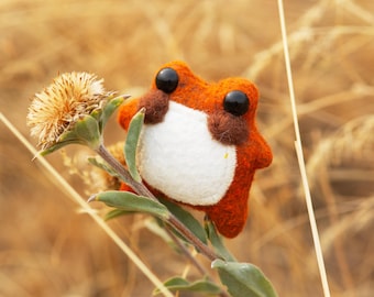 Pumpkin the Weighted Felt Pocket Frog Friend