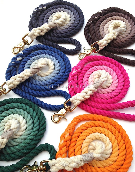 6 ft long Ombre Cotton Rope Leash Etsy