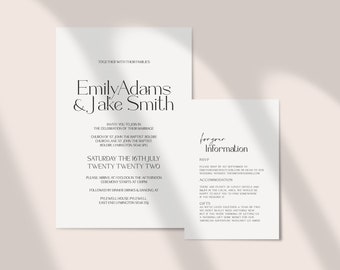 MODERN Wedding Invitation Suite Contemporary