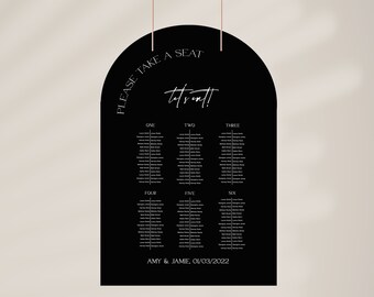 ARCHED A1 Table Plan Seating Plan for Wedding Contemporary On the Day Stationery
