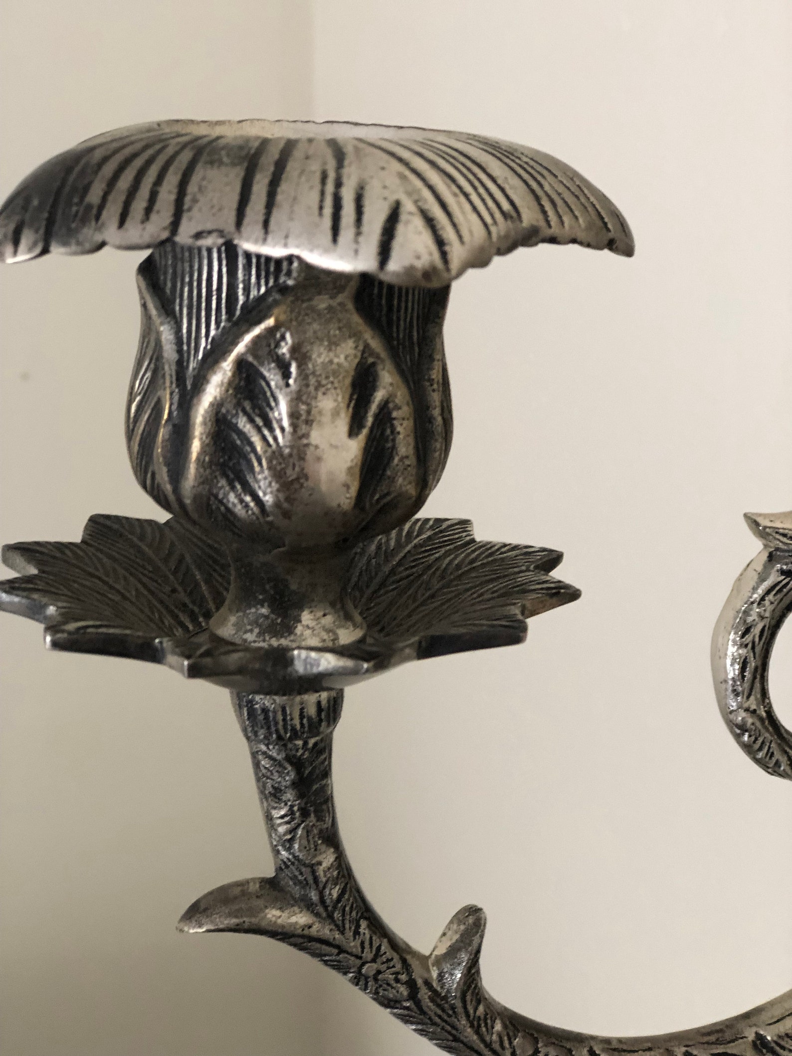 Vintage Pewter Candle Wall Sconce Etsy