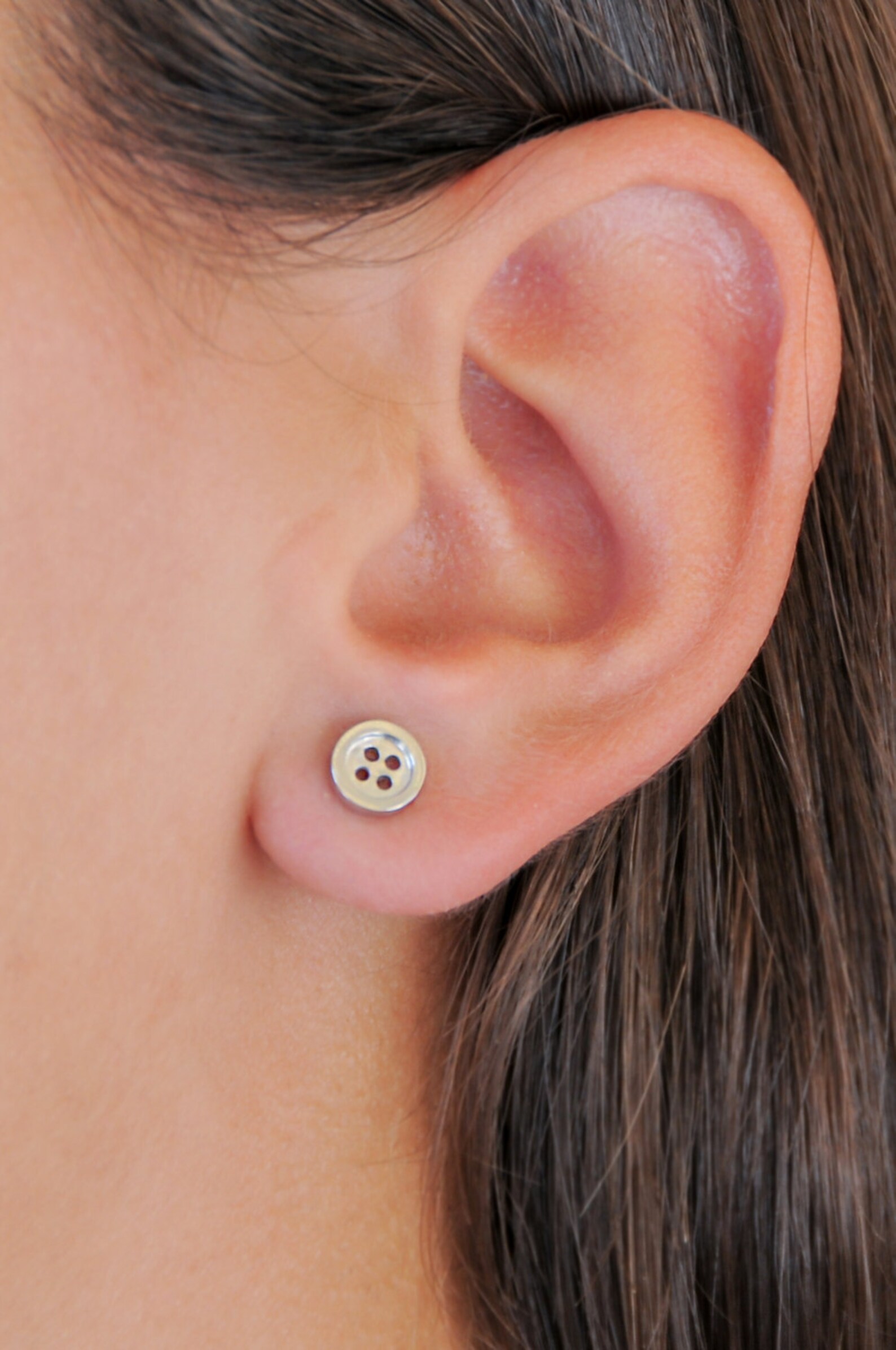 Silver Button Studs Button Earrings 925 Sterling Silver Etsy
