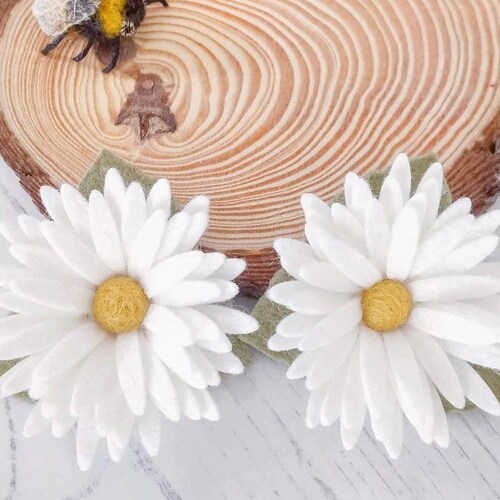 Daisy Hair Clip Set Daisies Hair Clips Floral Hair Bobble Etsy UK