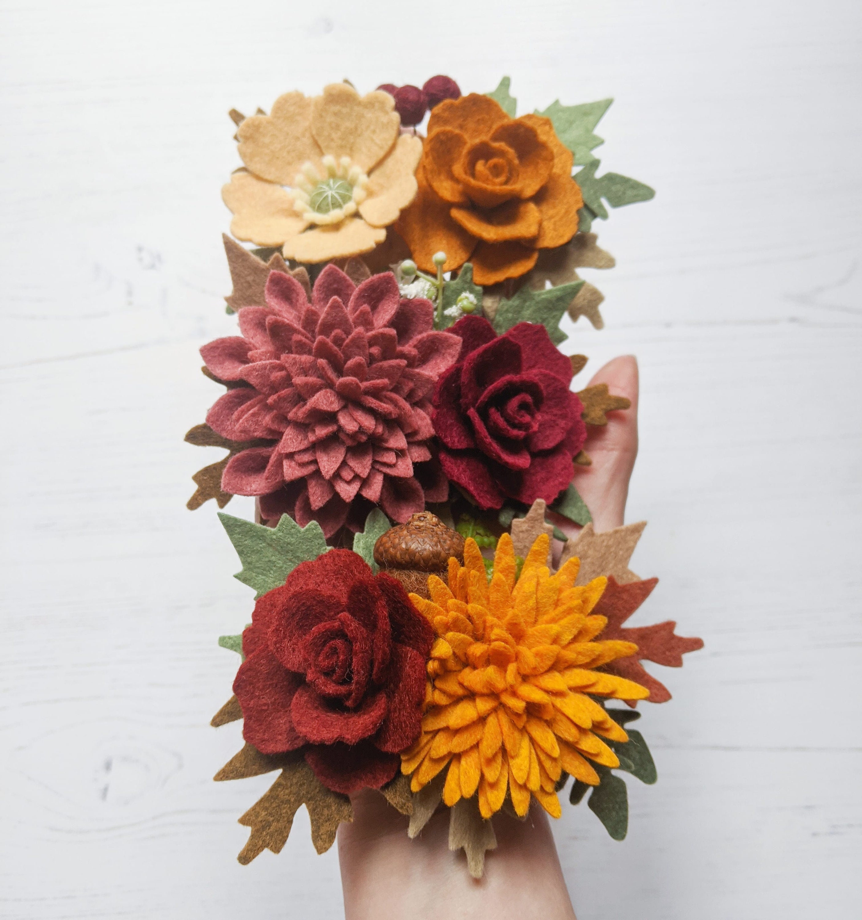Autumn Felt Flower Headband, Baby Flower Crown, Plum Dahlia Headband ...