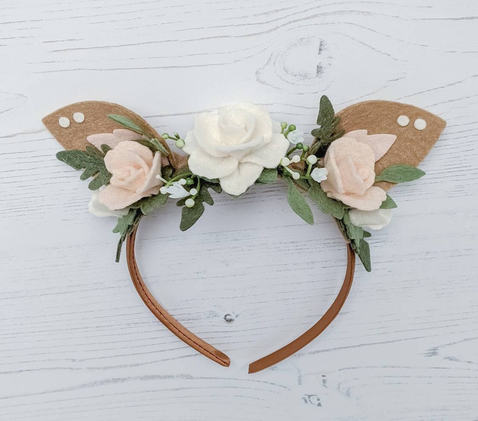 Baby Deer Headband, Deer Ears Headband, Woodland Headpiece, Blush Pink ...