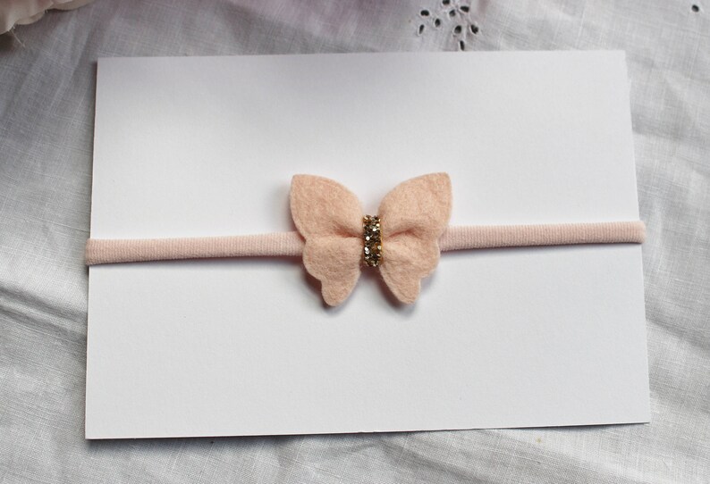 Delicate Butterfly Baby Headband in Pink or White Newborn Etsy