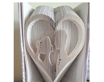 Wedding couple in a heart cut and fold combi pattern 499 pages